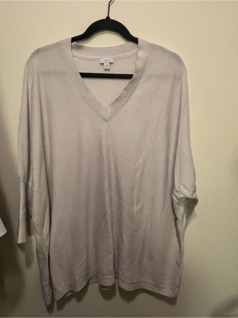 Pure Jill Light Gray V-Neck Oversized Sweater